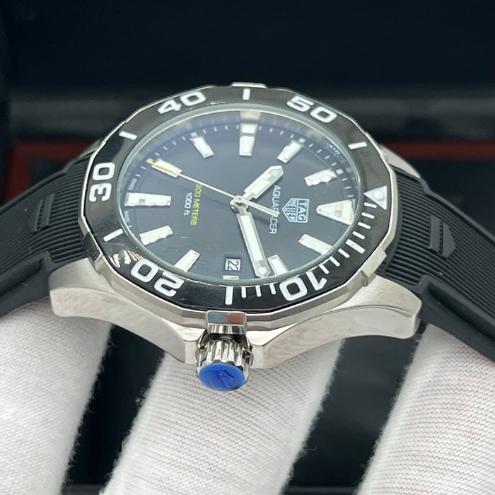 TAG Heuer Aquaracer Quartz 43mm 300M - Black Rubber Strap