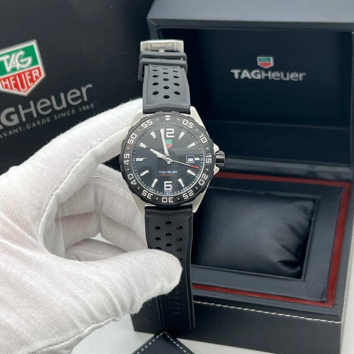 TAG Heuer Formula 1 Quartz 41mm Black Dial - Black Perforated Rubber Strap
