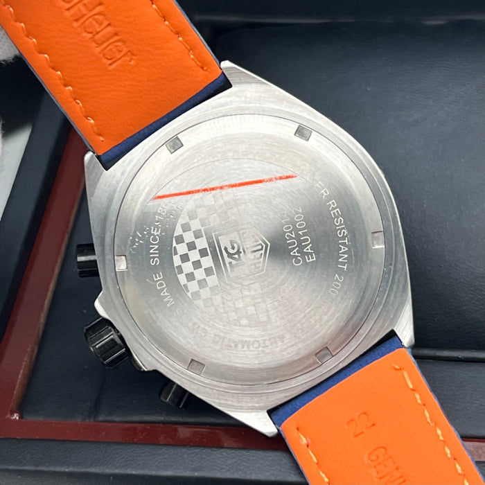 TAG Heuer Formula 1 Quartz Chronograph "Gulf Edition" - Blue Calfskin Leather Strap