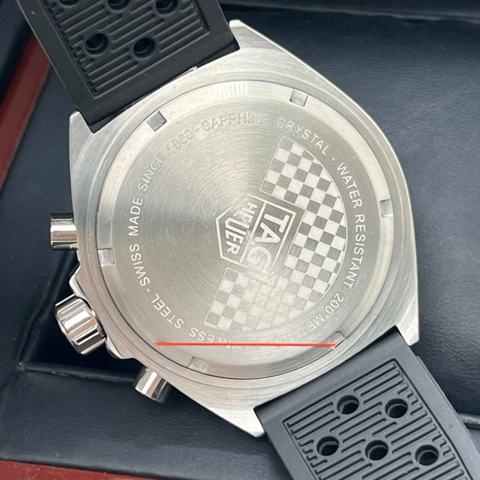 TAG Heuer Formula 1 Quartz Chronograph 43mm Yellow Dial - Perforated Rubber Strap