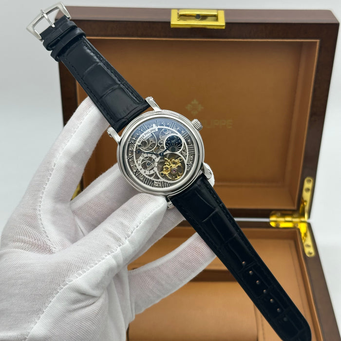 Patek Philippe Skeleton Dial Silver Automatic Watch