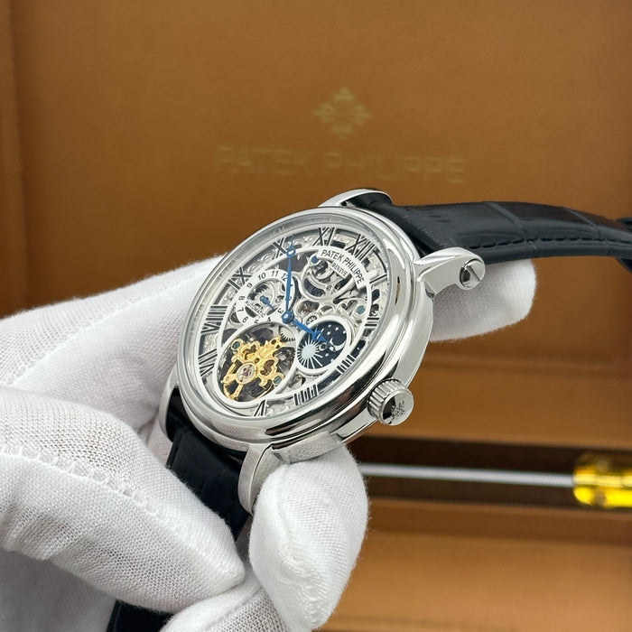 Patek Philippe Skeleton Dial Silver Automatic Watch