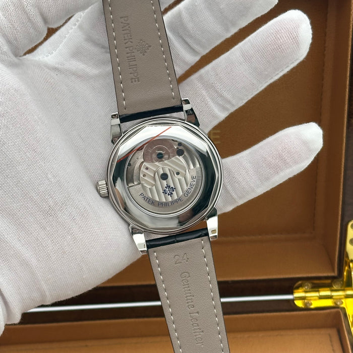 Patek Philippe Complication MoonPhase Tourbillon With Black Leather Strap