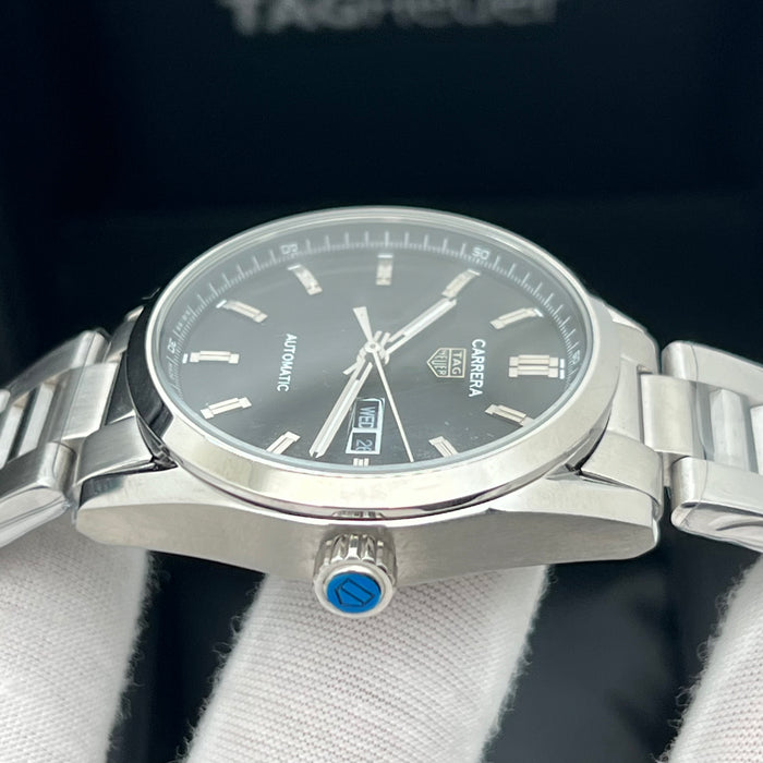 TAG Heuer Carrera Calibre 5 Day-Date Black Dial Steel Bracelet