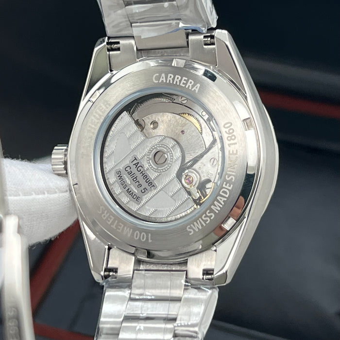 TAG Heuer Carrera Calibre 5 Day-Date Black Dial Steel Bracelet