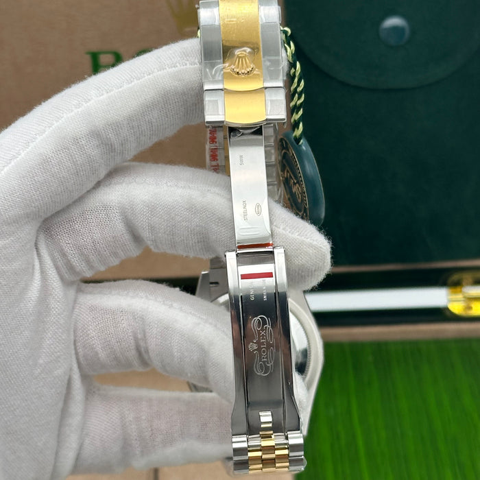 Rolex Datejust 36mm Two-Tone Jubilee Green Dial with Diamond Roman Numerals & Diamond Bezel