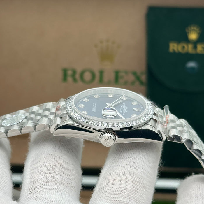 Rolex Datejust 36mm Blue Diamond Dial with Diamond Bezel – Jubilee Bracelet
