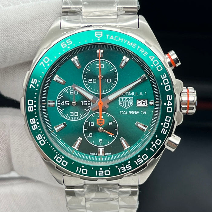 TAG Heuer Formula 1 Calibre 16 Automatic Chronograph (44mm) — Green Dial