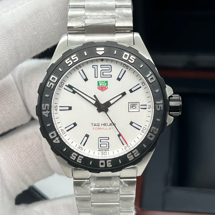 TAG Heuer Formula 1 Quartz White Dial Black Rotating Bezel Stainless Steel Watch