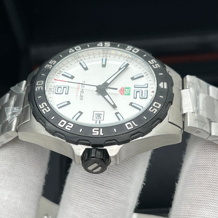 TAG Heuer Formula 1 Quartz White Dial Black Rotating Bezel Stainless Steel Watch