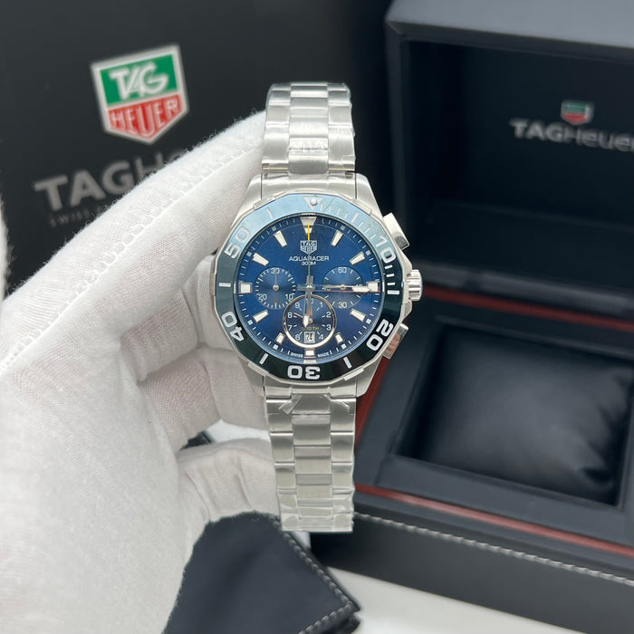 TAG Heuer Aquaracer 300M Quartz Chronograph 43mm (Blue Dial / Blue Ceramic Bezel)