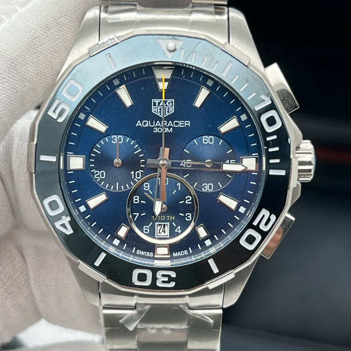 TAG Heuer Aquaracer 300M Quartz Chronograph 43mm (Blue Dial / Blue Ceramic Bezel)