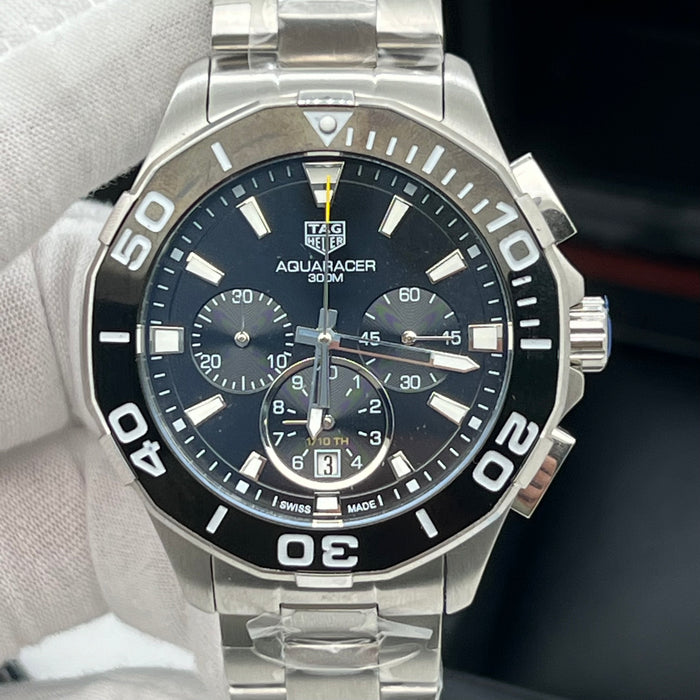 TAG Heuer Aquaracer 300M Quartz Chronograph 43mm (Black Dial / Black Ceramic Bezel)