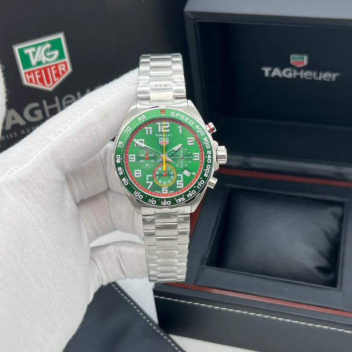 TAG Heuer Formula 1 Chronograph 43mm Green Dial Stainless Steel Steel Watch