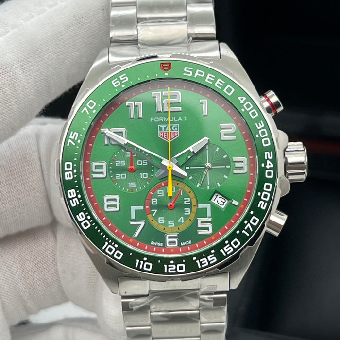 TAG Heuer Formula 1 Chronograph 43mm Green Dial Stainless Steel Steel Watch