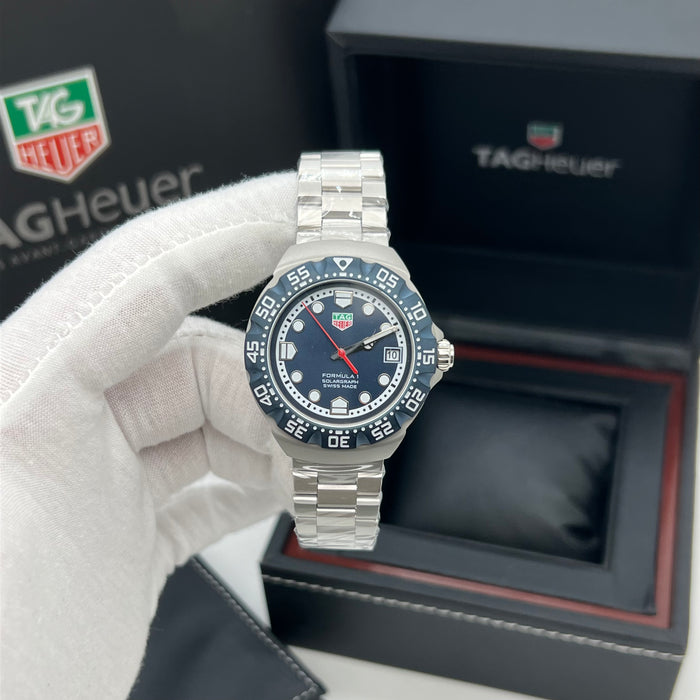 TAG Heuer Formula 1 Solargraph Blue Dial Solar-Powered Steel Watch