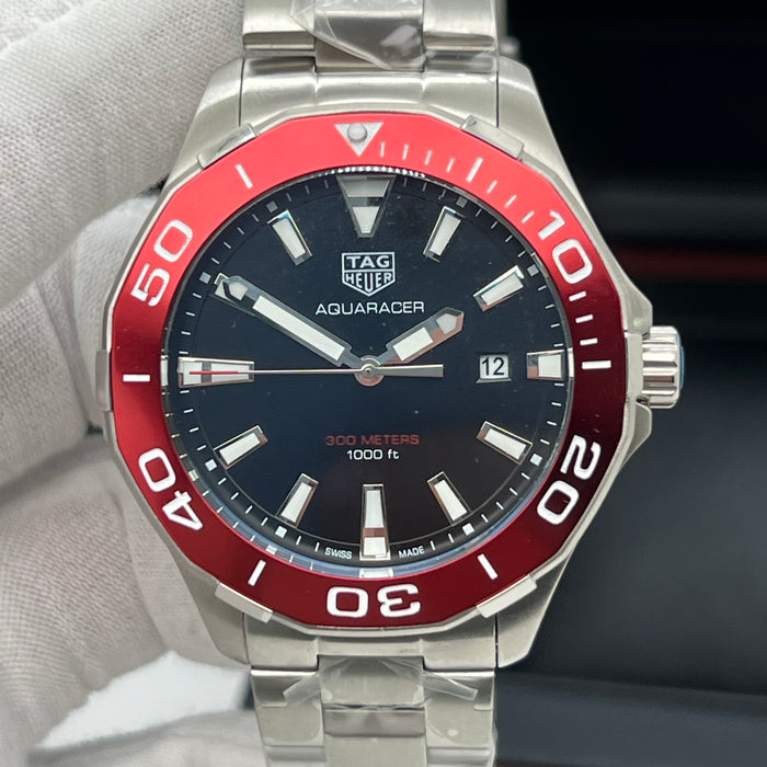 TAG Heuer Aquaracer 300m Black Dial Red Aluminium Bezel Men's Watch