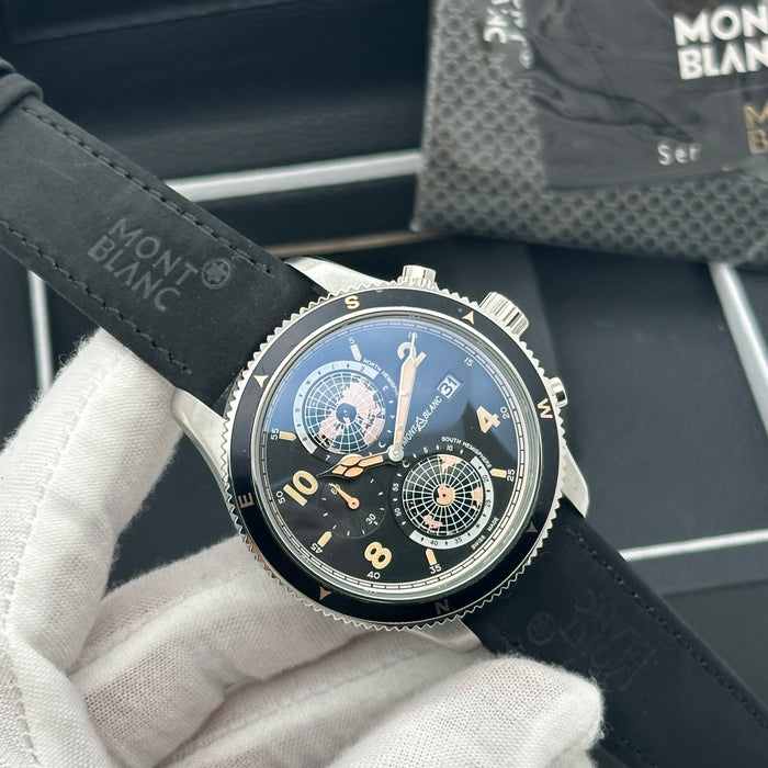 Montblanc Star Legacy Chronograph 42mm – Silver Dial with Black Alligator Strap