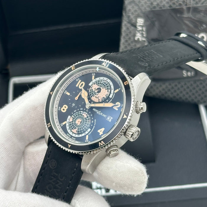 Montblanc Star Legacy Chronograph 42mm – Silver Dial with Black Alligator Strap