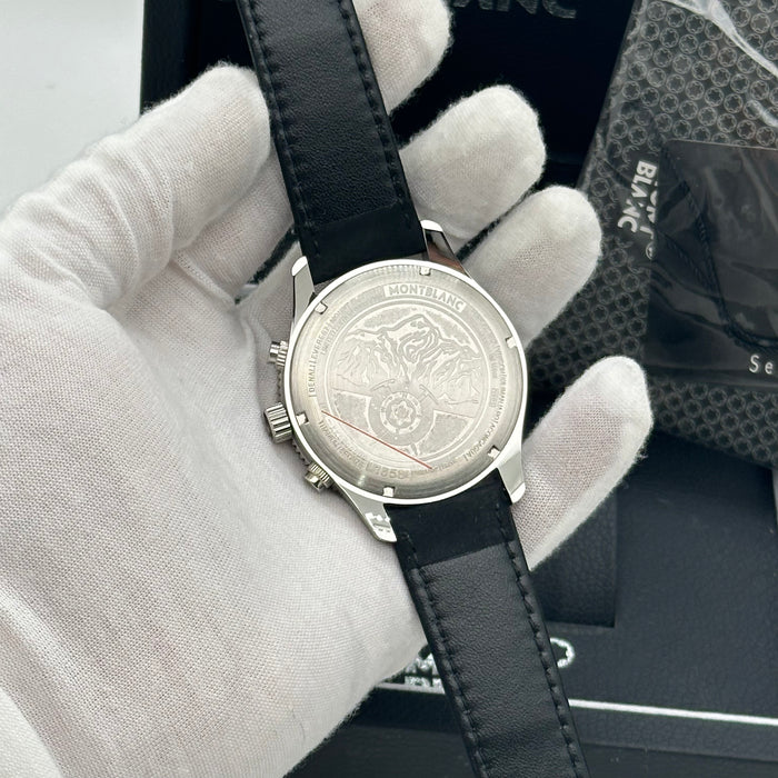 Montblanc Star Legacy Chronograph 42mm – Silver Dial with Black Alligator Strap