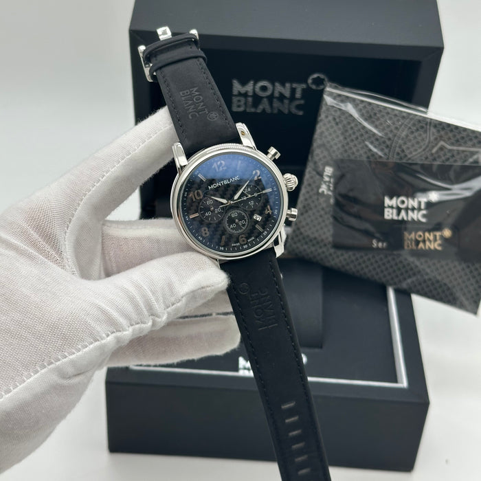 Montblanc Star Legacy Automatic Chronograph 42mm - Silver Case With Black Strap