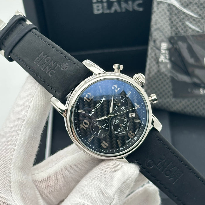 Montblanc Star Legacy Automatic Chronograph 42mm - Silver Case With Black Strap