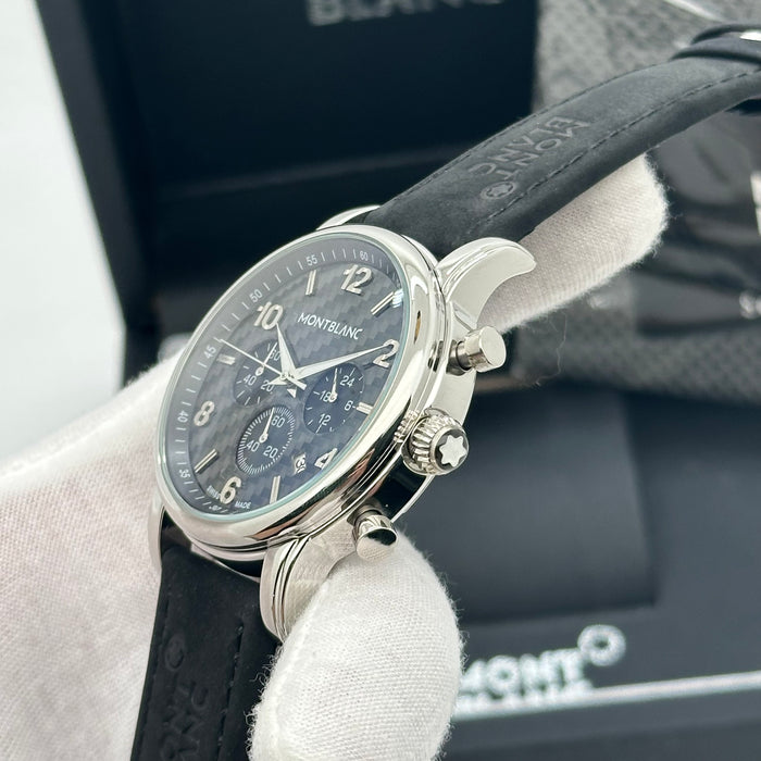 Montblanc Star Legacy Automatic Chronograph 42mm - Silver Case With Black Strap