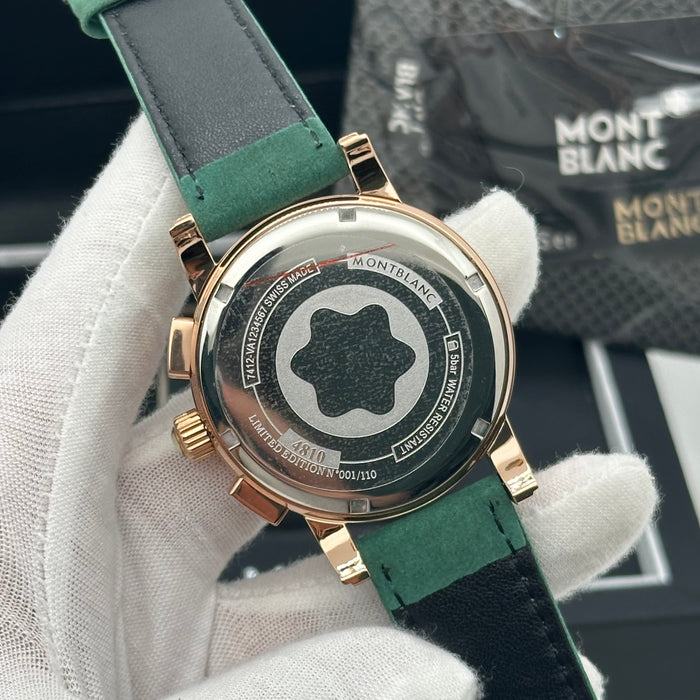 Montblanc Star Legacy Chronograph Automatic 42mm - Rose Gold With Black Leather Strap