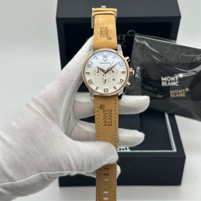 MontBlanc TimeWalker Chronograph Silver Case - Tone Watch