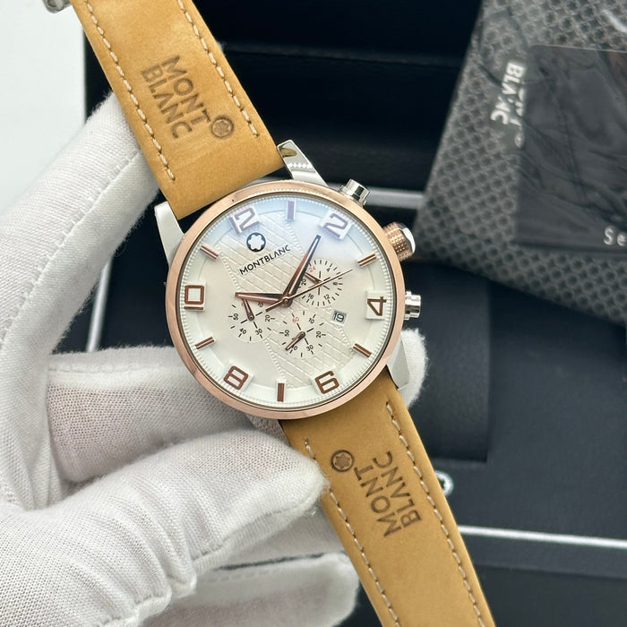 MontBlanc TimeWalker Chronograph Silver Case - Tone Watch