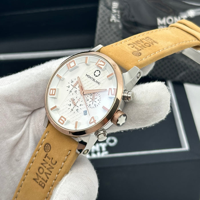 MontBlanc TimeWalker Chronograph Silver Case - Tone Watch