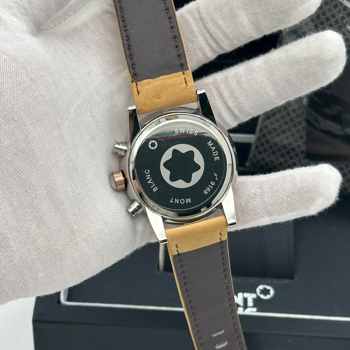 MontBlanc TimeWalker Chronograph Silver Case - Tone Watch