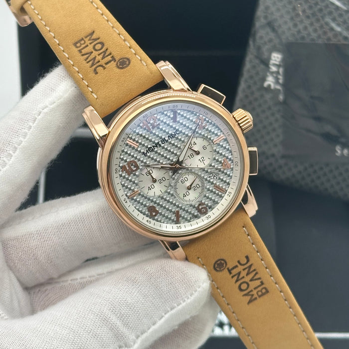 Montblanc Heritage Chronograph – Rose Gold Case with Textured Silver Dial
