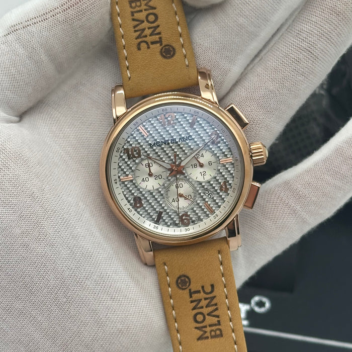 Montblanc Heritage Chronograph – Rose Gold Case with Textured Silver Dial