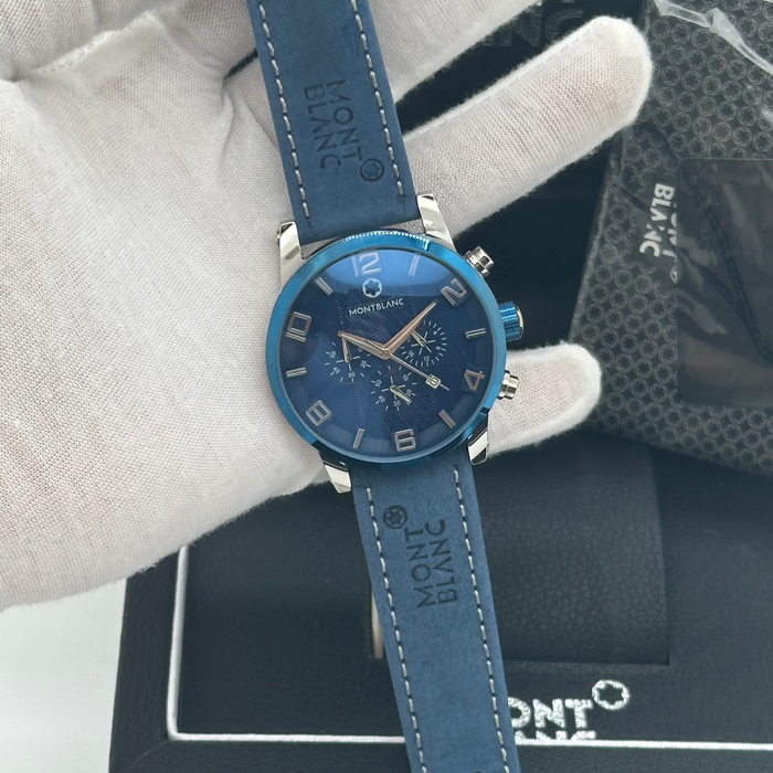 Montblanc Sport Chronograph – Blue Edition with Stainless Steel Case
