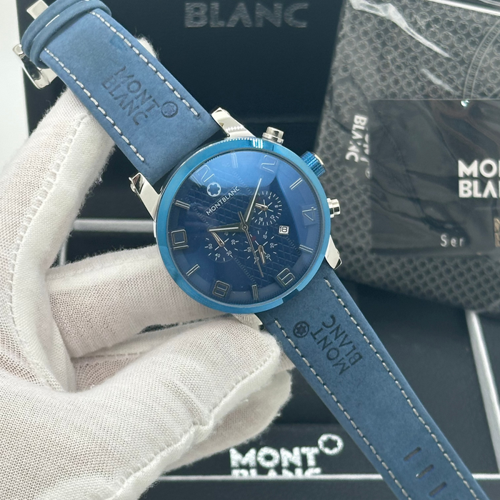 Montblanc Sport Chronograph – Blue Edition with Stainless Steel Case
