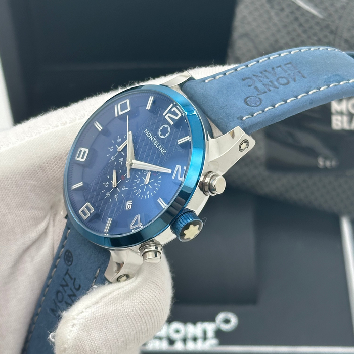 Montblanc Sport Chronograph – Blue Edition with Stainless Steel Case
