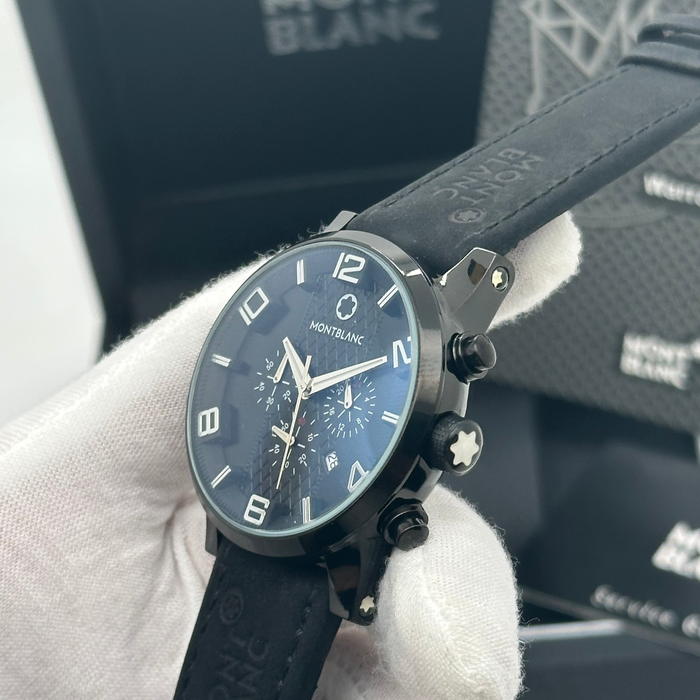 Montblanc Timewalker Chronograph – Full Black Edition with Blue Dial