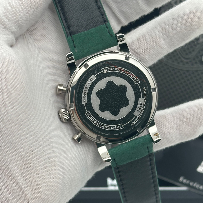Montblanc Heritage Chronograph – Green Dial with Steel Case & Leather Strap
