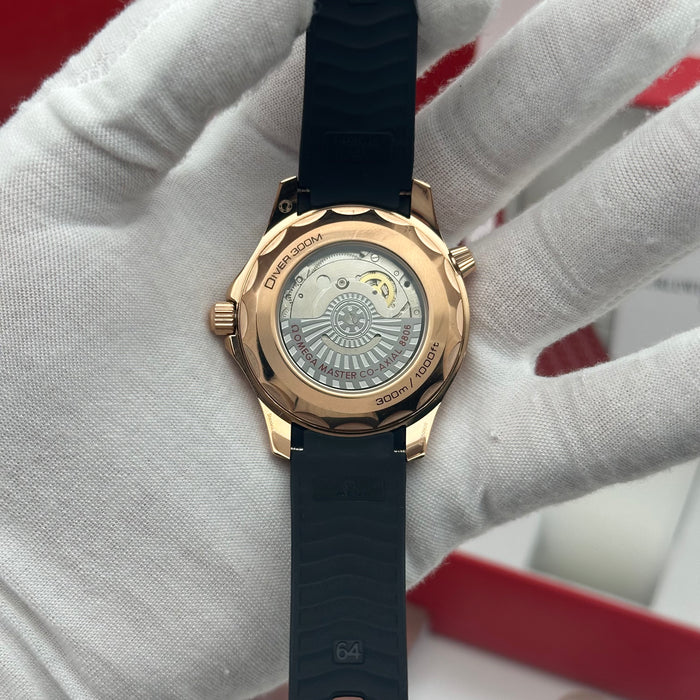 Omega Seamaster Diver 300M – Sedna Rose Gold Burgundy Bezel Edition (Homage) | Co-Axial Master Chronometer