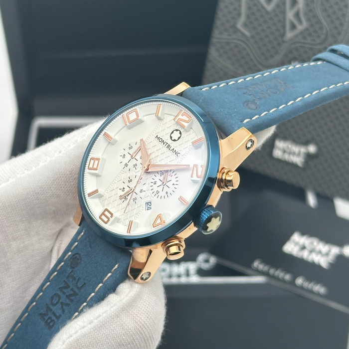 Montblanc Timewalker Chronograph – Cream Dial with Blue & Rose Gold Case