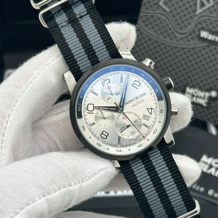 Montblanc TimeWalker UTC Chronograph – Silver Dial | NATO Strap