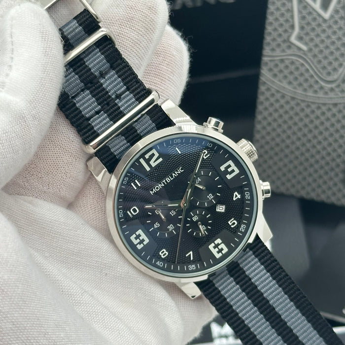 Montblanc TimeWalker Chronograph | Black Dial with Tactical NATO Strap