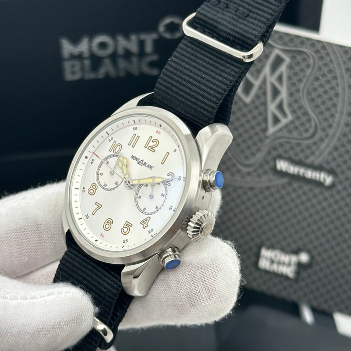 Montblanc Heritage Chronograph | Silver Dial & Black NATO Strap