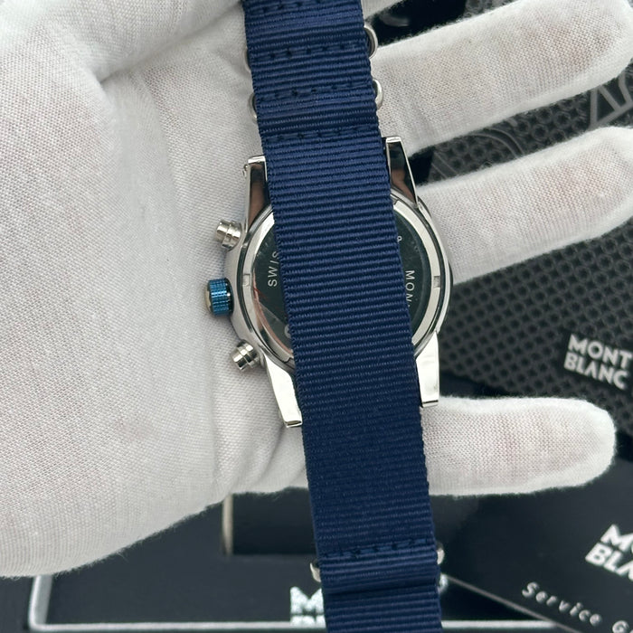 Montblanc Sport Chronograph | Blue Ion-Plated Bezel & Navy NATO Strap
