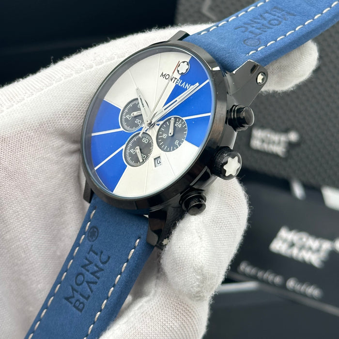 Montblanc Timewalker Chronograph – Black Case with Blue & White Dial