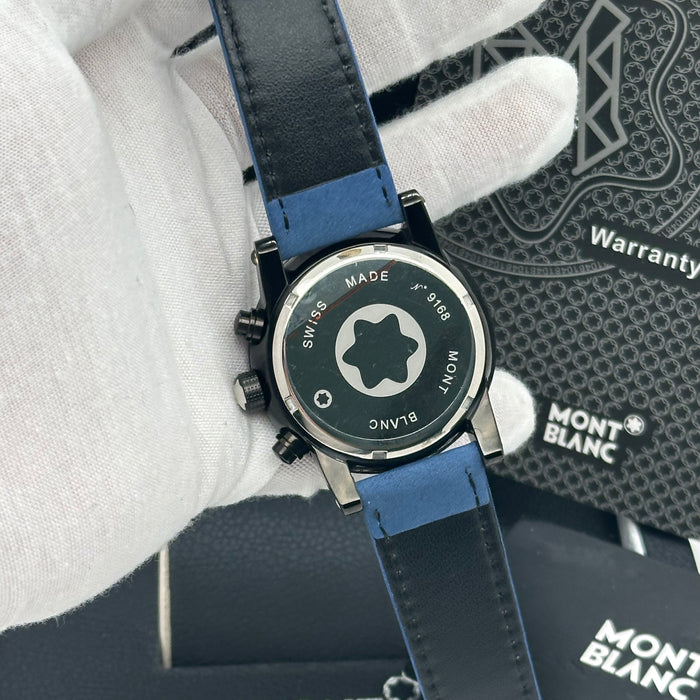 Montblanc Timewalker Chronograph – Black Case with Blue & White Dial