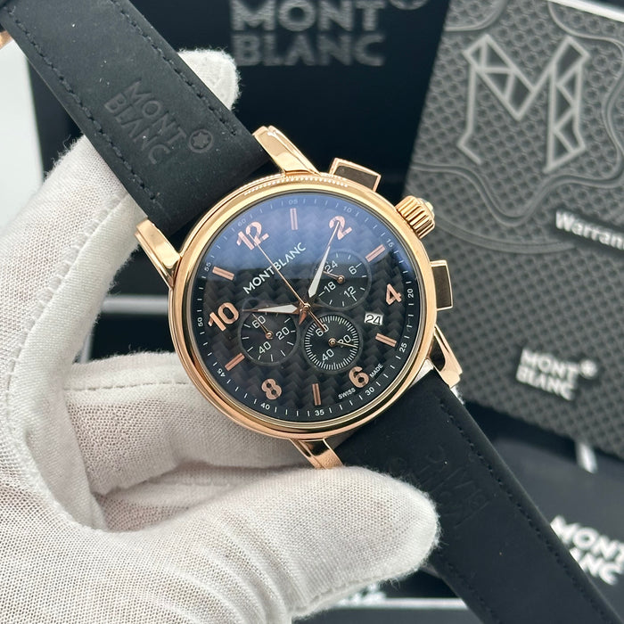 Montblanc Rose Gold Chronograph with Carbon Fiber Dial