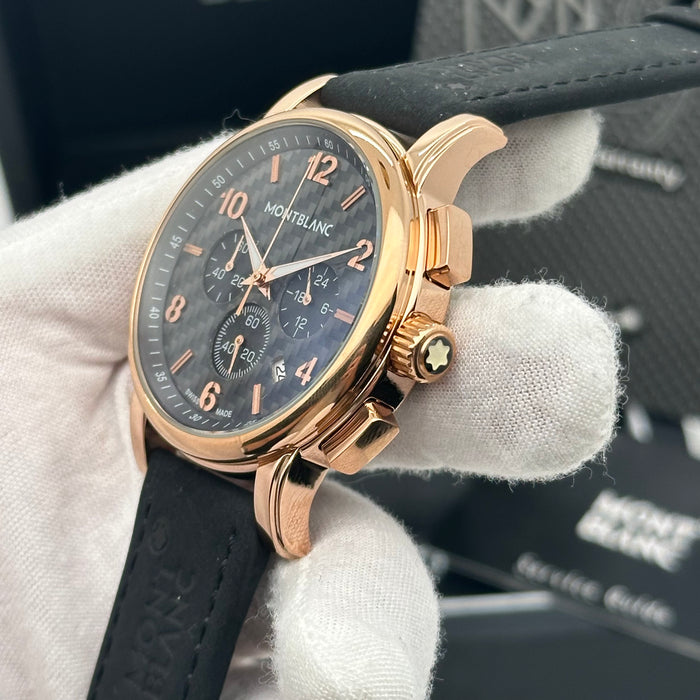 Montblanc Rose Gold Chronograph with Carbon Fiber Dial