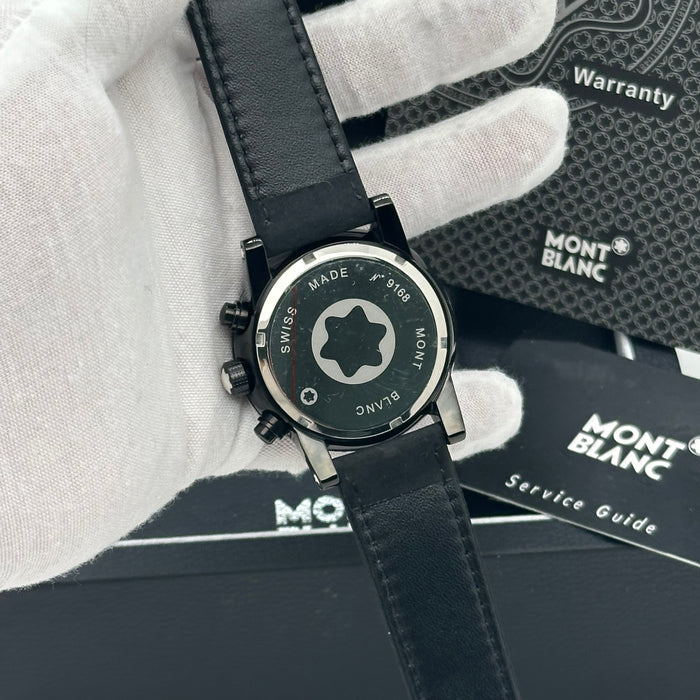 Montblanc Special Edition Chronograph – Dual-Tone Fan Dial with Black Leather Strap